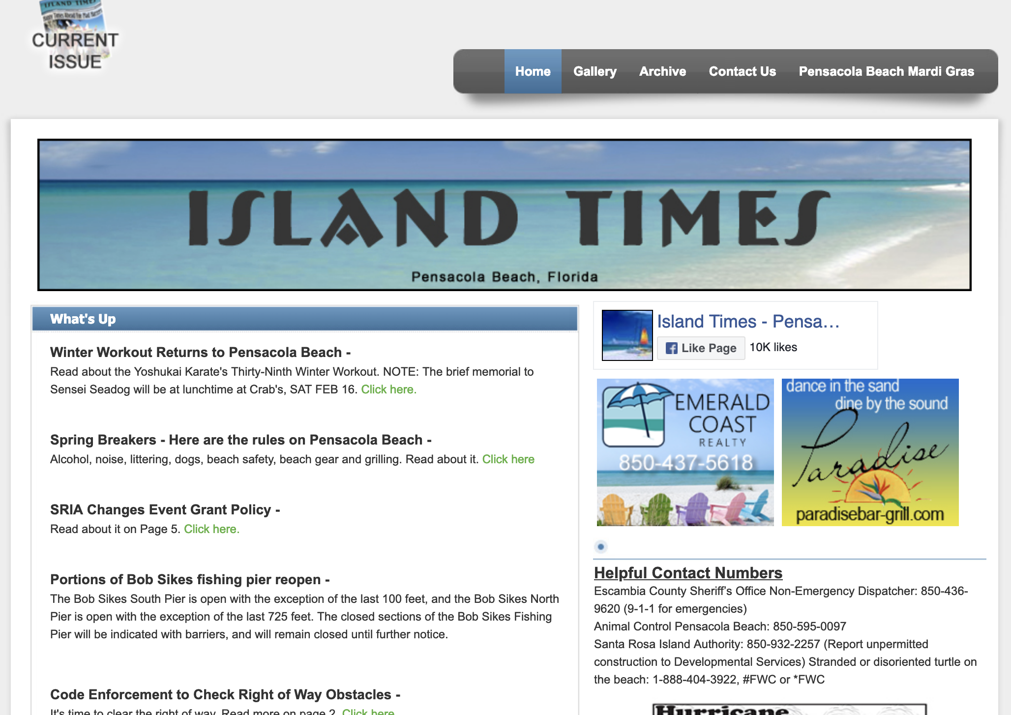 Island Times website screenshot
