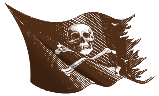 sketch of tattered pirate flag